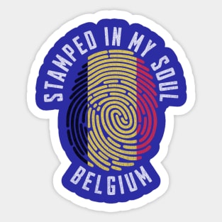 Proud Belgian Heritage Fingerprint Art for Patriotic Souls Sticker